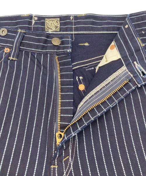 SUGAR CANE（シュガーケーン）SUGAR CANE (シュガーケーン) 9oz. WABASH STRIPE ZIP FLY SHORT ネイビー サイズ:W32の古着・服飾アイテム