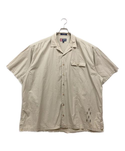 CHAPS RALPH LAUREN（チャップス ラルフローレン）CHAPS RALPH LAUREN (チャップス ラルフローレン) 刺繍デザイン オープンカラーシャツ ベージュ サイズ:3XLの古着・服飾アイテム