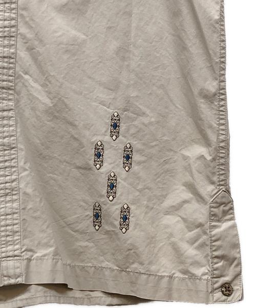 CHAPS RALPH LAUREN（チャップス ラルフローレン）CHAPS RALPH LAUREN (チャップス ラルフローレン) 刺繍デザイン オープンカラーシャツ ベージュ サイズ:3XLの古着・服飾アイテム