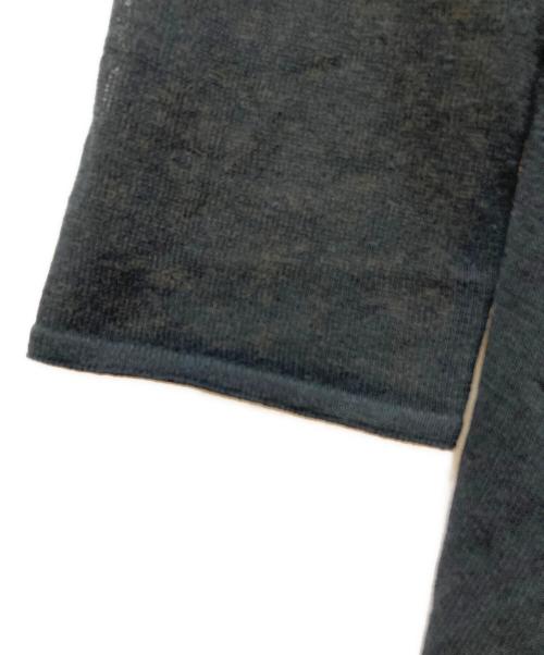 YOHJI YAMAMOTO（ヨウジヤマモト）YOHJI YAMAMOTO (ヨウジヤマモト) リネンブレンドフラワーモチーフニット ブラック×レッド サイズ:２の古着・服飾アイテム