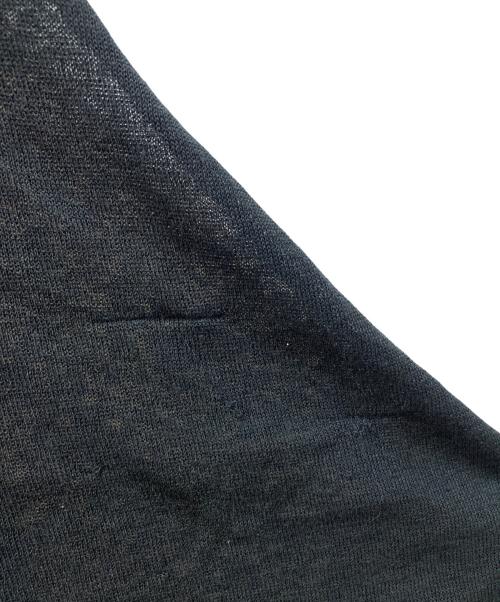 YOHJI YAMAMOTO（ヨウジヤマモト）YOHJI YAMAMOTO (ヨウジヤマモト) リネンブレンドフラワーモチーフニット ブラック×レッド サイズ:２の古着・服飾アイテム