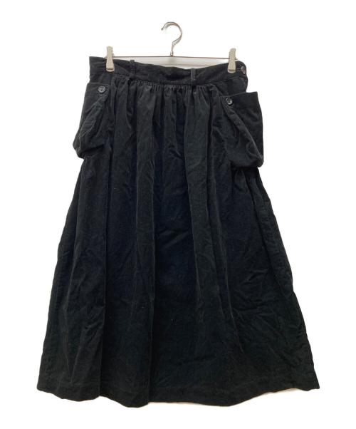 Y's（ワイズ）Y's (ワイズ) サイドポケットコーデュロイスカート ブラック サイズ:２の古着・服飾アイテム