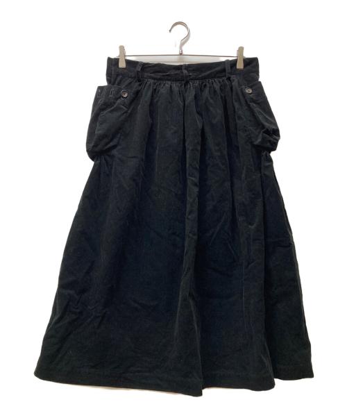 Y's（ワイズ）Y's (ワイズ) サイドポケットコーデュロイスカート ブラック サイズ:２の古着・服飾アイテム