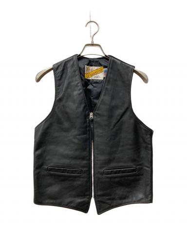 Schott ブラック スエード フロント スナップ ボタン ベスト 古着 3001018175596022_01_6151w.jpeg
