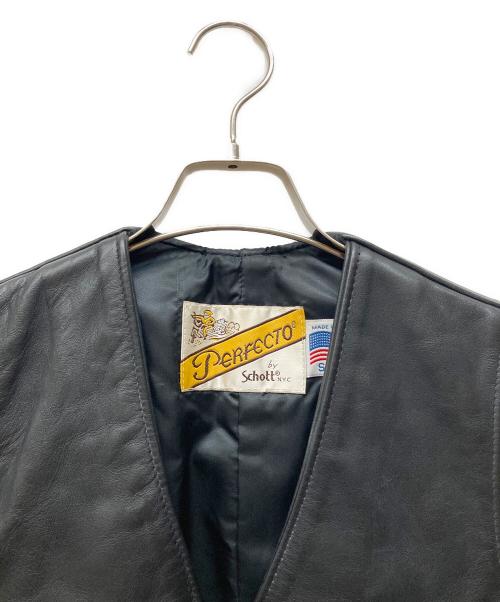 Schott（ショット）Schott (ショット) 693V ジップフロントモーターサイクルベスト ブラック サイズ:Sの古着・服飾アイテム