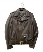 Schott×UNITED ARROWSショット×ユナイテッドアローズ）の古着「別注 ワンスター ダブルライダースジャケット」｜ブラウン
