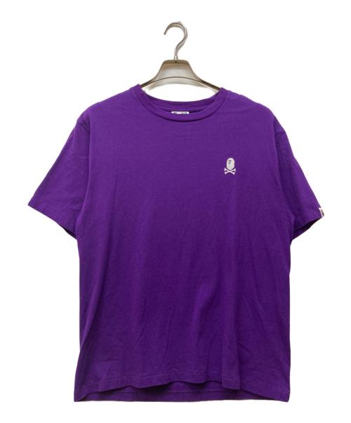 A BATHING APE（アベイシングエイプ）A BATHING APE (アベイシングエイプ) CROSSBONE ONE POINT TEE パープル サイズ:Lの古着・服飾アイテム
