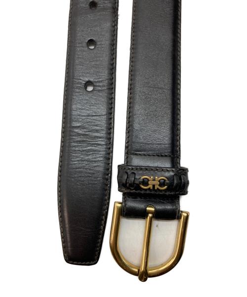 Salvatore Ferragamo（サルヴァトーレ フェラガモ）Salvatore Ferragamo (サルヴァトーレ フェラガモ) ミニガンチーニ レザーベルト ブラックの古着・服飾アイテム