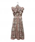 eimy istoireエイミーイストワール）の古着「EMチェーンスカーフ付きフリルワンピース」｜ピンク