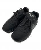 PRADAプラダ）の古着「リ ナイロン レザー 切り替え ローカットスニーカー」｜ブラック