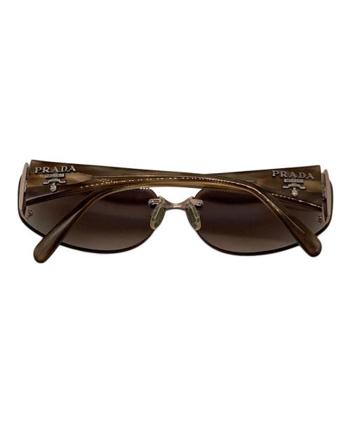 PRADA（プラダ）PRADA (プラダ) サイドロゴリムレスサングラス ブラウン サイズ:63□14 135の古着・服飾アイテム
