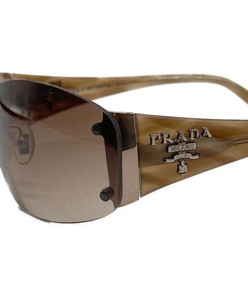 PRADA（プラダ）PRADA (プラダ) サイドロゴリムレスサングラス ブラウン サイズ:63□14 135の古着・服飾アイテム