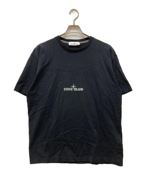 STONE ISLAND（ストーンアイランド）STONE ISLAND (ストーンアイランド) ロゴプリントTシャツ ブラック サイズ:Lの古着・服飾アイテム