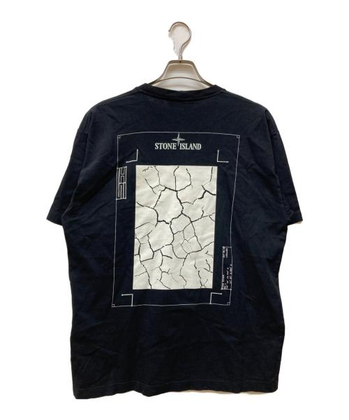 STONE ISLAND（ストーンアイランド）STONE ISLAND (ストーンアイランド) ロゴプリントTシャツ ブラック サイズ:Lの古着・服飾アイテム