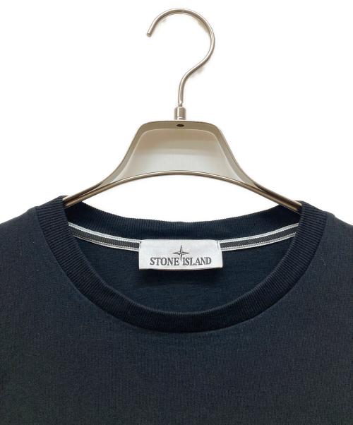 STONE ISLAND（ストーンアイランド）STONE ISLAND (ストーンアイランド) ロゴプリントTシャツ ブラック サイズ:Lの古着・服飾アイテム