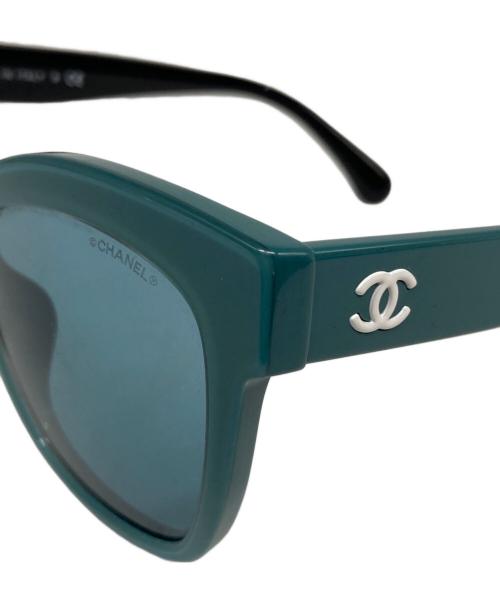 CHANEL（シャネル）CHANEL (シャネル) バイカラーサングラス ブルー×ブラック サイズ:55□17-140の古着・服飾アイテム