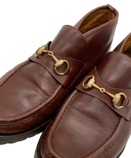 GUCCI（グッチ）GUCCI (グッチ) ホースビット チャッカーブーツ ブラウン サイズ:42 1/2の古着・服飾アイテム