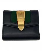 GUCCIグッチ）の古着「シルヴィ コンパクトウォレット」｜ブラック