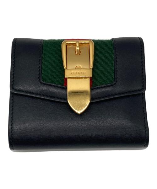 GUCCI（グッチ）GUCCI (グッチ) シルヴィ コンパクトウォレット ブラックの古着・服飾アイテム