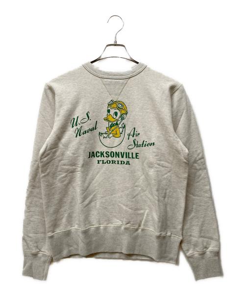 BUZZ RICKSON'S（バズリクソンズ）Buzz Rickson's (バズリクソンズ) N.A.S JACKSONVILLE プリントスウェット グレー サイズ:Mの古着・服飾アイテム
