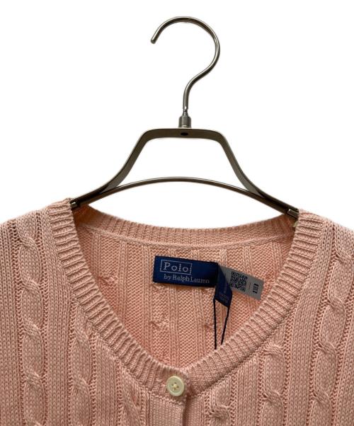 POLO RALPH LAUREN（ポロ・ラルフローレン）POLO RALPH LAUREN (ポロ・ラルフローレン) ポニー刺繍ショートスリーブケーブルニット ピンク サイズ:Sの古着・服飾アイテム