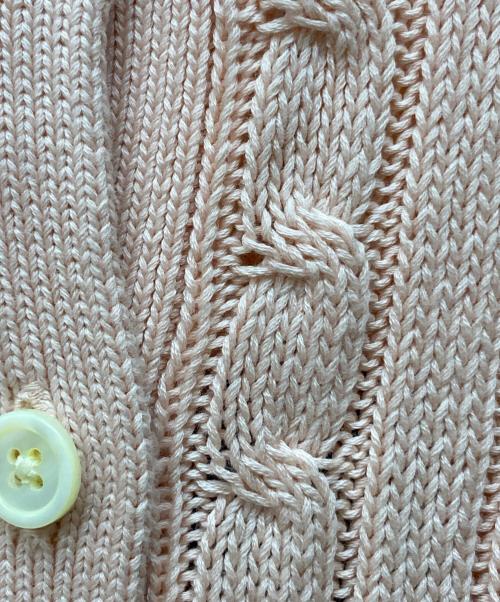POLO RALPH LAUREN（ポロ・ラルフローレン）POLO RALPH LAUREN (ポロ・ラルフローレン) ポニー刺繍ショートスリーブケーブルニット ピンク サイズ:Sの古着・服飾アイテム