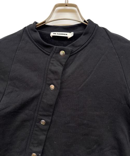 JIL SANDER（ジルサンダー）JIL SANDER (ジルサンダー) アシンメトリーボタン ショートスリーブスウェット ブラック サイズ:XSの古着・服飾アイテム