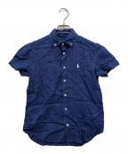 POLO RALPH LAURENポロ・ラルフローレン）の古着「パフスリーブボタンダウンリネンシャツ」｜ネイビー