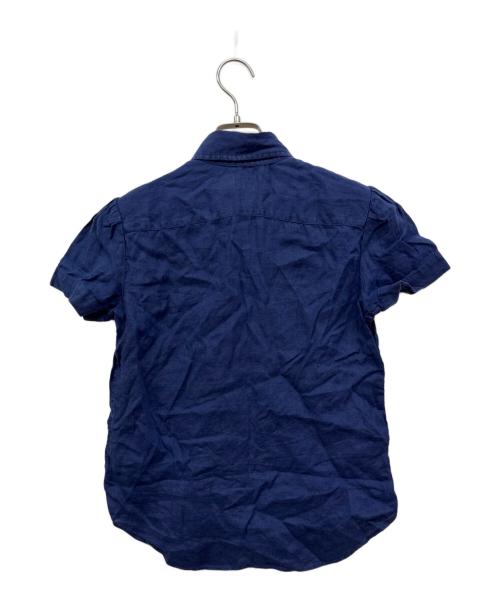 POLO RALPH LAUREN（ポロ・ラルフローレン）POLO RALPH LAUREN (ポロ・ラルフローレン) パフスリーブボタンダウンリネンシャツ ネイビー サイズ:XSの古着・服飾アイテム