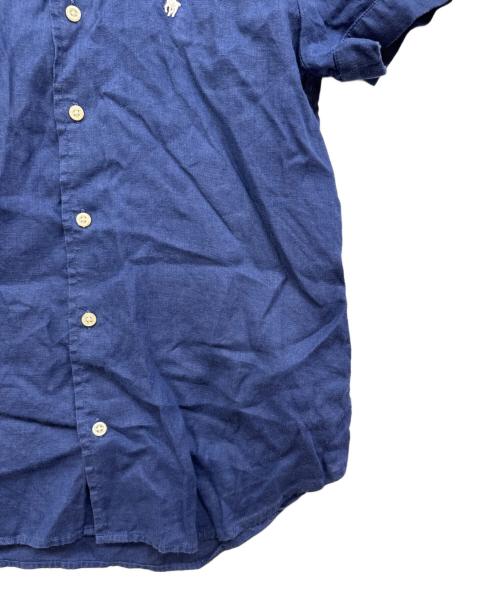 POLO RALPH LAUREN（ポロ・ラルフローレン）POLO RALPH LAUREN (ポロ・ラルフローレン) パフスリーブボタンダウンリネンシャツ ネイビー サイズ:XSの古着・服飾アイテム