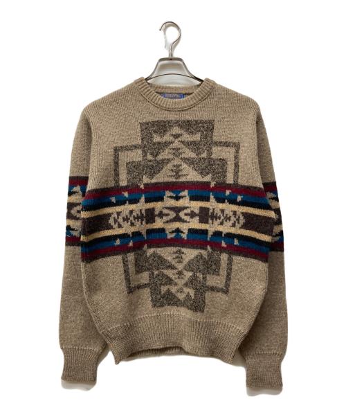PENDLETON（ペンドルトン）PENDLETON (ペンドルトン) チマヨ柄ニット ベージュ サイズ:Mの古着・服飾アイテム