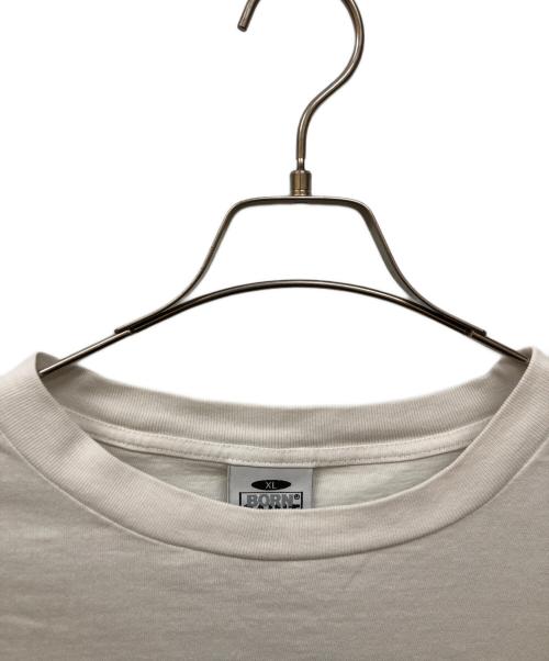 SAINT MICHAEL（セントマイケル）SAINT MICHAEL (セントマイケル) BORN RAISED (ボーンレイズド) B&R L/S TEE ホワイト×ブルー サイズ:XLの古着・服飾アイテム