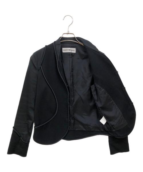 ISSEY MIYAKE（イッセイミヤケ）ISSEY MIYAKE (イッセイミヤケ) チャイナボタン パイピングジャケット ブラック サイズ:SIZE 2の古着・服飾アイテム