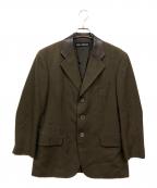 ISSEY MIYAKE MENイッセイミヤケメン）の古着「レザーコンビラペル 3Bジャケット」｜カーキ