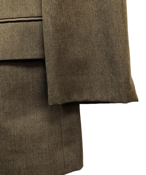 ISSEY MIYAKE MEN（イッセイミヤケメン）ISSEY MIYAKE MEN (イッセイミヤケメン) レザーコンビラペル 3Bジャケット カーキ サイズ:SIZE 2の古着・服飾アイテム