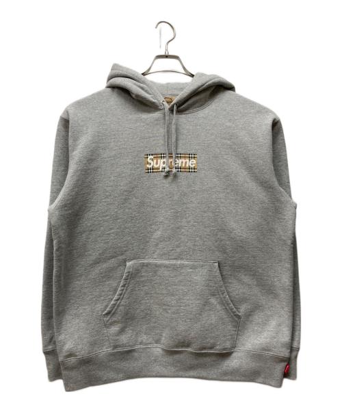 SUPREME（シュプリーム）Supreme (シュプリーム) BURBERRY (バーバリー) Box Logo Hooded Sweatshirt グレー サイズ:Mの古着・服飾アイテム
