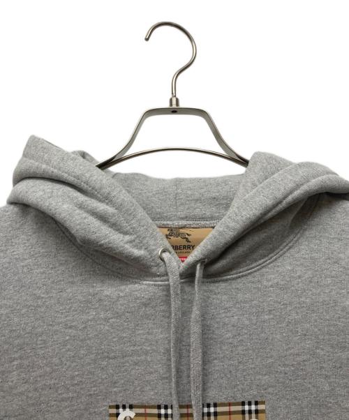 SUPREME（シュプリーム）Supreme (シュプリーム) BURBERRY (バーバリー) Box Logo Hooded Sweatshirt グレー サイズ:Mの古着・服飾アイテム