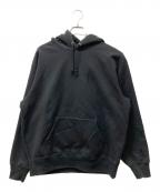 SUPREMEシュプリーム）の古着「SATIN APPLIQUE HOODED SWEATSHIRT」｜ブラック