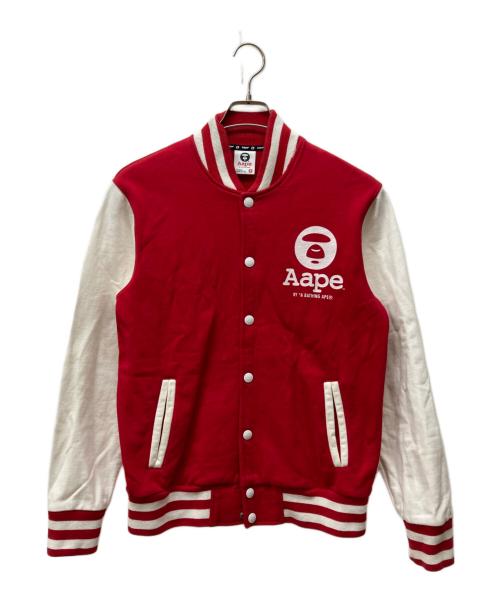 Aape BY A BATHING APE（エーエイプ バイ アベイシングエイプ）Aape BY A BATHING APE (エーエイプ バイ アベイシングエイプ) エイププリントスタジャン レッド サイズ:Mの古着・服飾アイテム