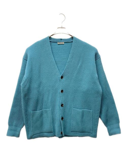 AURALEE（オーラリー）AURALEE (オーラリー) 22AW SUPER FINE WOOL RIB KNIT BIG CARDIGAN ブルー サイズ:SIZE 4の古着・服飾アイテム