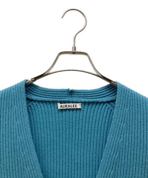 AURALEE（オーラリー）AURALEE (オーラリー) 22AW SUPER FINE WOOL RIB KNIT BIG CARDIGAN ブルー サイズ:SIZE 4の古着・服飾アイテム