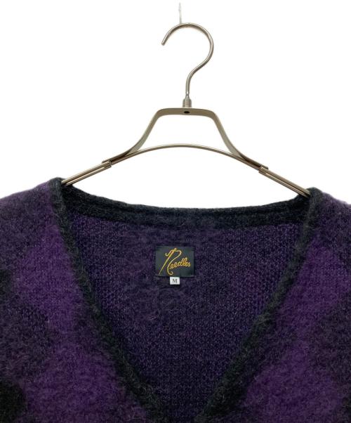 Needles（ニードルズ）Needles (ニードルズ) MOHAIR CARDIGAN パープル×ブラック サイズ:Mの古着・服飾アイテム