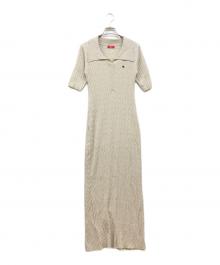 POLO BCS×LAGUNA MOON（ポロ・ビーシーエス×ラグナムーン）の古着「カラーネックメランジケーブルニットワンピース」｜ベージュ