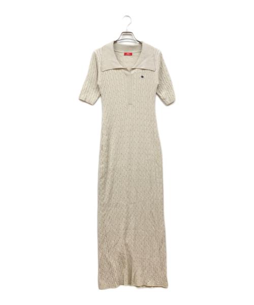 POLO BCS（ポロ・ビーシーエス）POLO BCS (ポロ・ビーシーエス) LAGUNA MOON (ラグナムーン) カラーネックメランジケーブルニットワンピース ベージュ サイズ:Mの古着・服飾アイテム