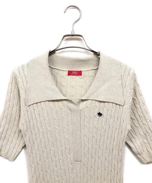 POLO BCS（ポロ・ビーシーエス）POLO BCS (ポロ・ビーシーエス) LAGUNA MOON (ラグナムーン) カラーネックメランジケーブルニットワンピース ベージュ サイズ:Mの古着・服飾アイテム