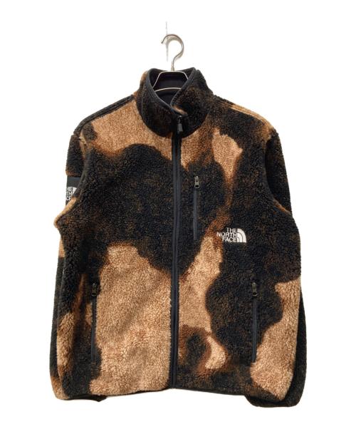 SUPREME（シュプリーム）Supreme (シュプリーム) THE NORTH FACE (ザ ノース フェイス) Bleached Denim Print Fleece Jacket ブラウン サイズ:Mの古着・服飾アイテム