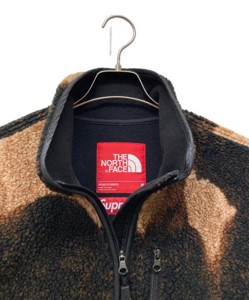 SUPREME（シュプリーム）Supreme (シュプリーム) THE NORTH FACE (ザ ノース フェイス) Bleached Denim Print Fleece Jacket ブラウン サイズ:Mの古着・服飾アイテム
