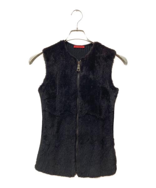 PRADA SPORTS（プラダスポーツ）PRADA SPORTS (プラダスポーツ) イタチファー切替ノースリーブニット ブラウン サイズ:SIZE 42の古着・服飾アイテム