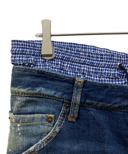 DSQUARED2（ディースクエアード）DSQUARED2 (ディースクエアード) レイヤードダメージ加工デニムパンツ ブルー サイズ:46の古着・服飾アイテム