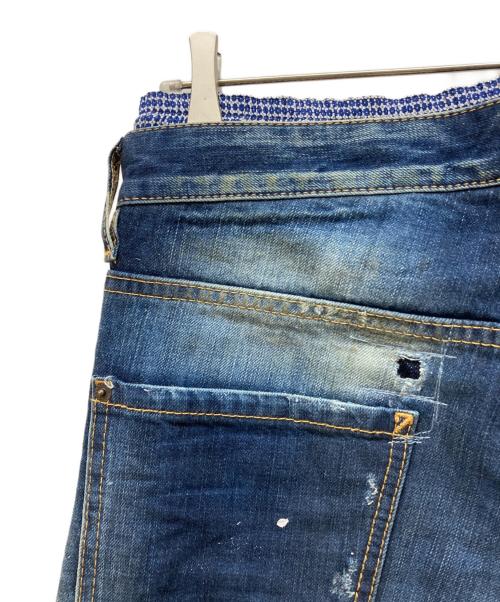 DSQUARED2（ディースクエアード）DSQUARED2 (ディースクエアード) レイヤードダメージ加工デニムパンツ ブルー サイズ:SIZE 46の古着・服飾アイテム